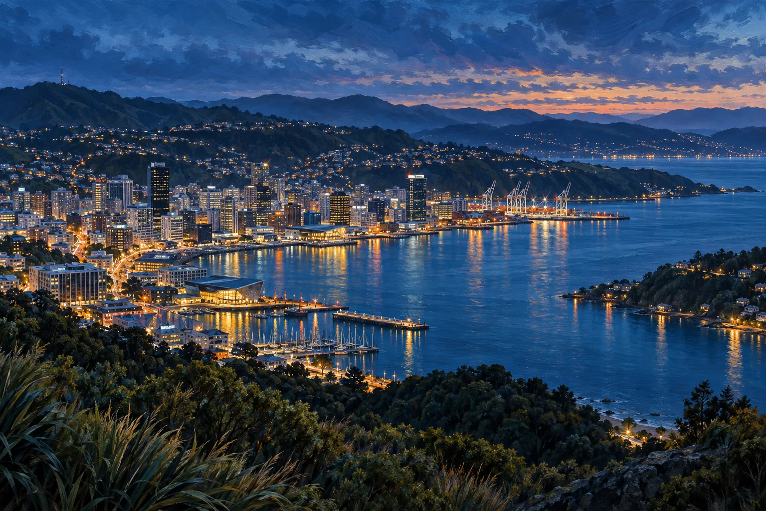 Stylized city cover for Wellington