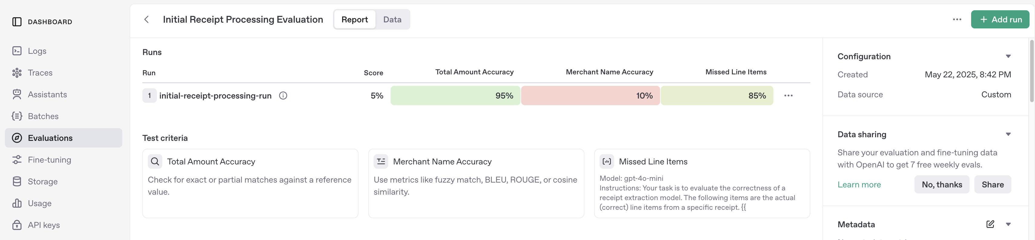 Summary UI