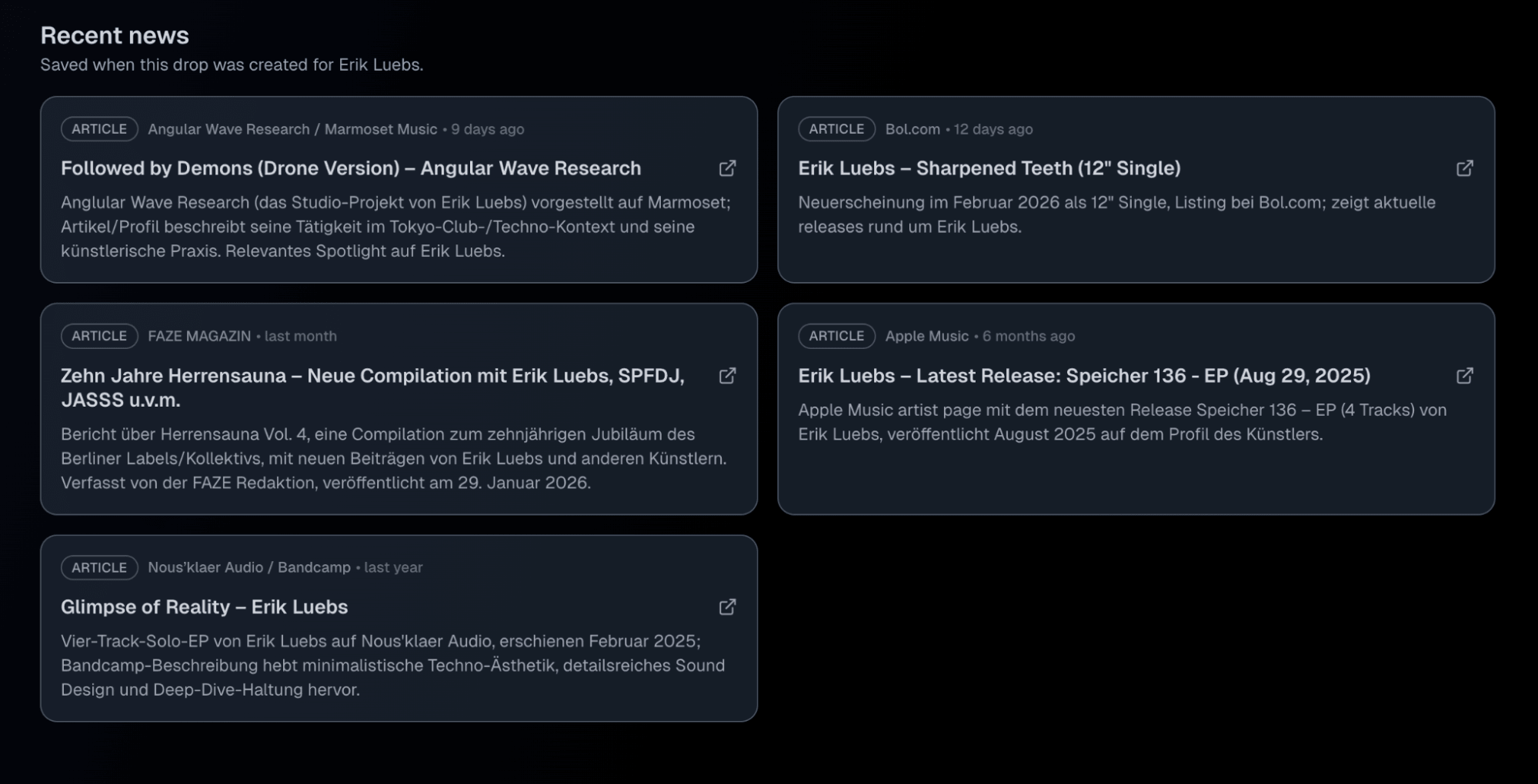 Collxn Daily Drop artist news section